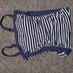 Like New Navy and White Striped Tankini Swim Suit Top